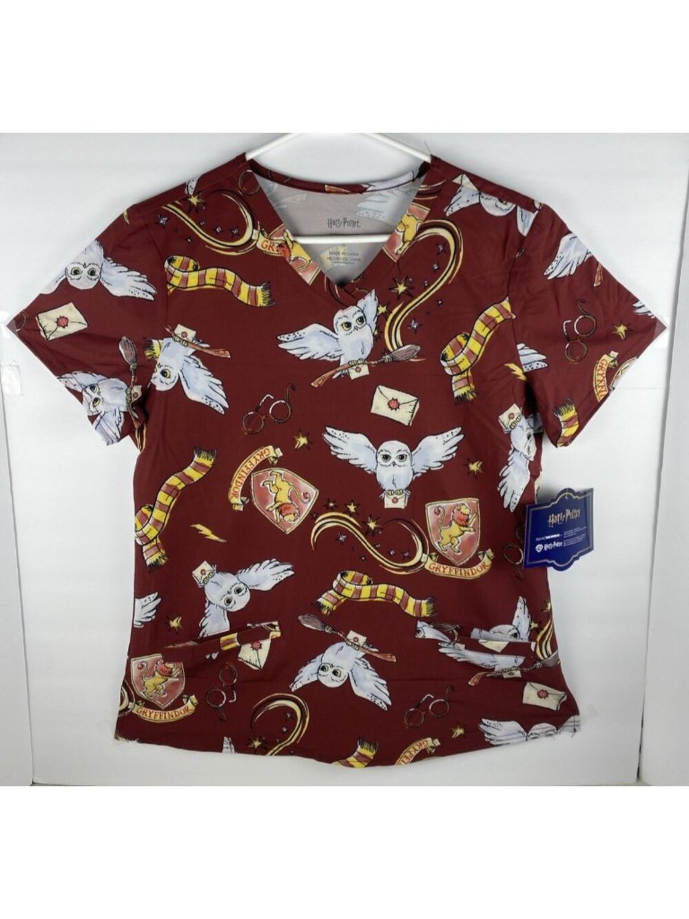 Harry Potter Graphic Scrub Top, Women’s Size S- New w/Tags - Picture 1 of 16